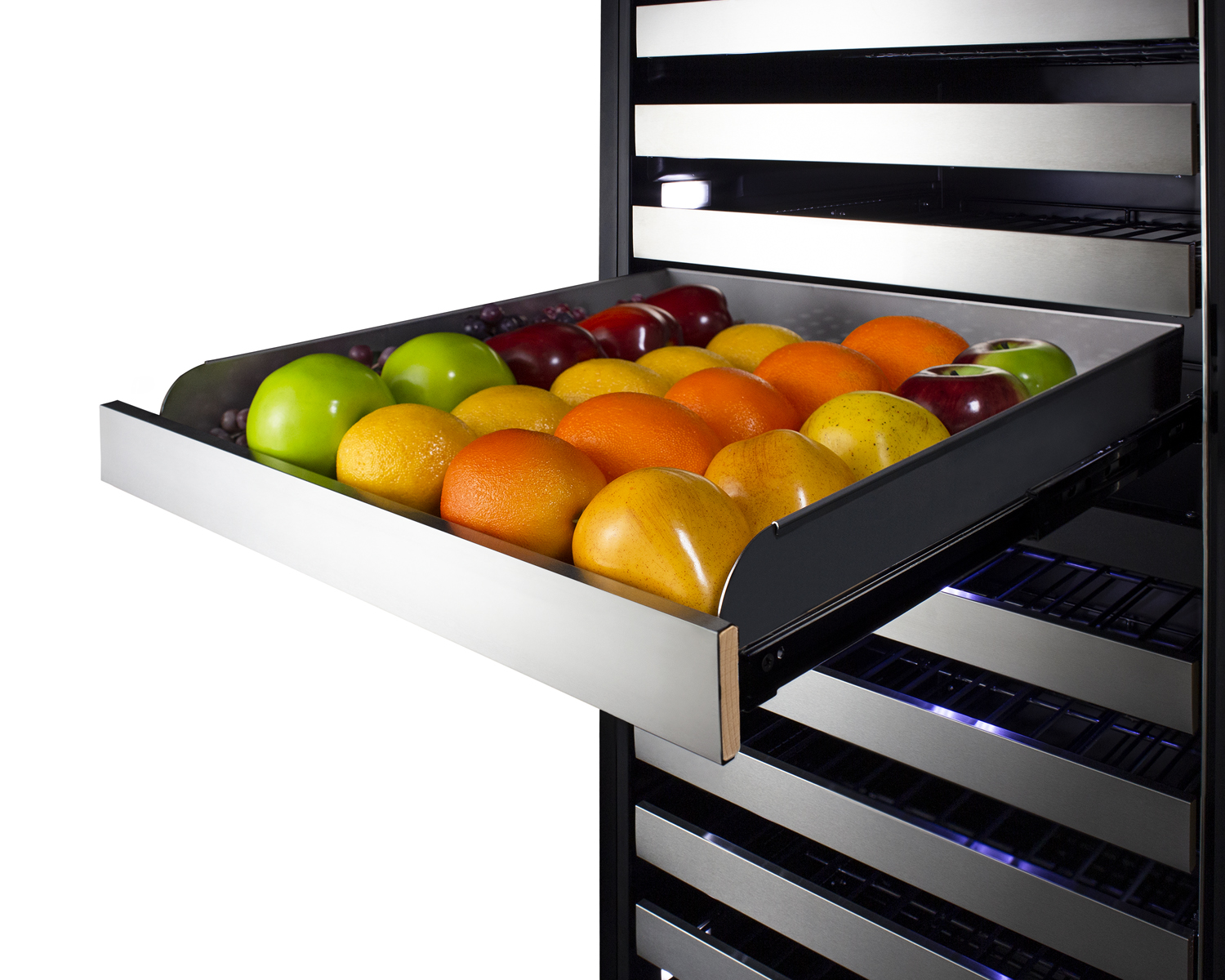 Set of 2 perforated stainless steel shelves designed to store produce in SWCP2116 or SWCP2163 wine cellars